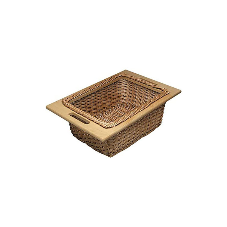 Kitchen Inventions PullOut Wicker Basket With Frame Handles For Framed